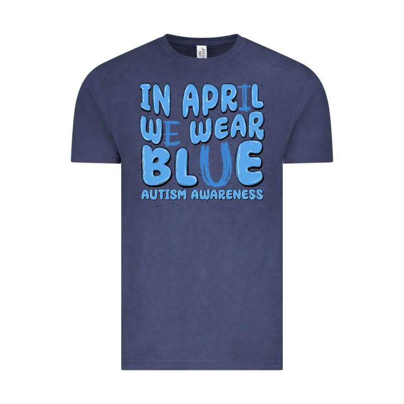 In April We Wear Blue Autism Awareness Vintage Tee by MaliasSmallBusiness | Teevron