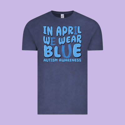 In April We Wear Blue Autism Awareness Vintage Tee Designed By Maliassmallbusiness
