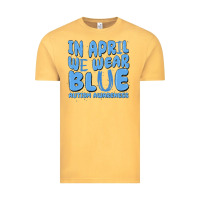 Vintage Mustard in april we wear blue autism awareness Vintage Tee - MaliasSmallBusiness