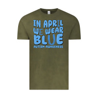Vintage Olive in april we wear blue autism awareness Vintage Tee - MaliasSmallBusiness