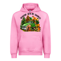 Fuchsia Pink St. Patricks Day hanging with my gnomies Urban Hoodie - FaDigitalArtStudio