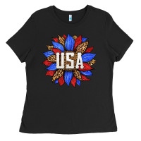 Black american sunflower Ladies Tee - HRA Design Shop