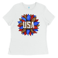 White american sunflower Ladies Tee - HRA Design Shop