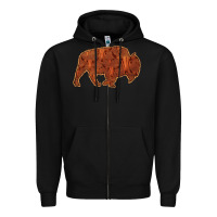 Black Bison Silhouette Red Skull Zipper Hoodie - Bettercallsaul