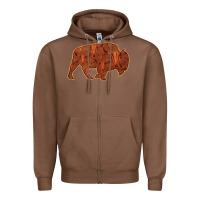 Chestnut Bison Silhouette Red Skull Zipper Hoodie - Bettercallsaul