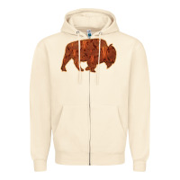 Sandshell Bison Silhouette Red Skull Zipper Hoodie - Bettercallsaul