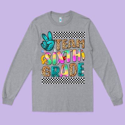 Team Sixth Grade Long Sleeve Tee Designed By Nancycooperartshop