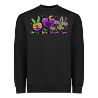 Black peace love mardi gras Heavyweight Sweatshirt - MaliasSmallBusiness