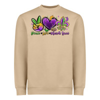 Mushroom peace love mardi gras Heavyweight Sweatshirt - MaliasSmallBusiness