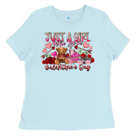 Baby Blue just  girl who loves valentines day Ladies Tee - RacoonDesign