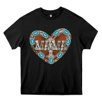 Black mama heart cowhide Heavy Core Tee - CowhideDigitalArt