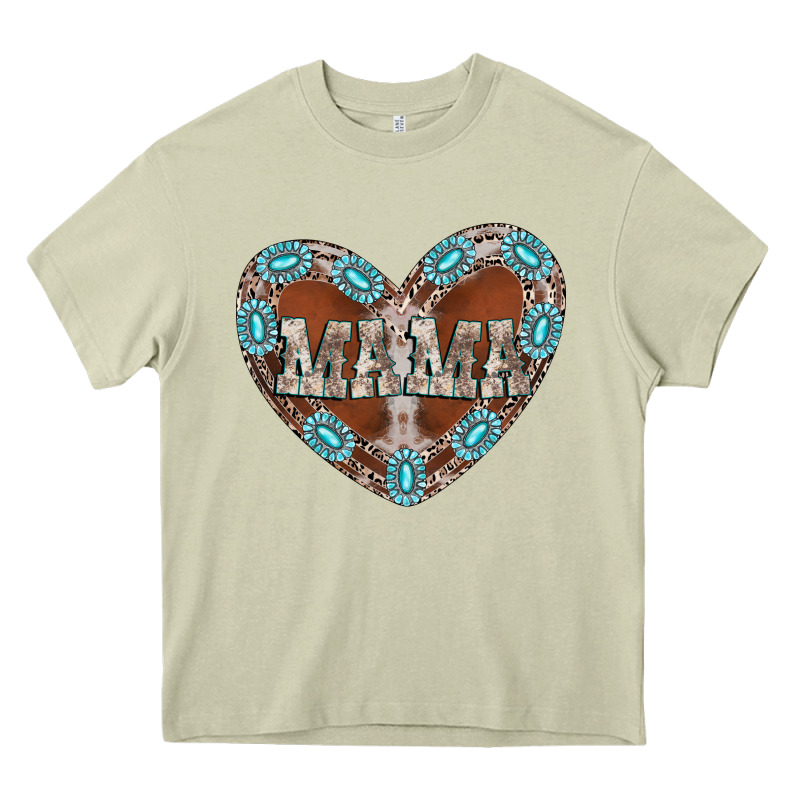 Mama Heart Cowhide Heavy Core Tee by CowhideDigitalArt | Teevron
