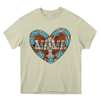 Mossy mama heart cowhide Heavy Core Tee - CowhideDigitalArt