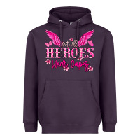 Plum Not all heroes wear capes Cancer Awareness Heavyweight Hoodie - HowdyJamesFarm