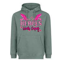 Sage Not all heroes wear capes Cancer Awareness Heavyweight Hoodie - HowdyJamesFarm