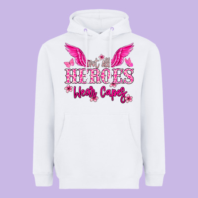 Not All Heroes Wear Capes Cancer Awareness Heavyweight Hoodie Designed By Howdyjamesfarm