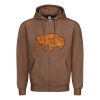 Chestnut Western Vintage Bison Silhouette Zipper Hoodie - Bettercallsaul