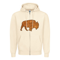 Sandshell Western Vintage Bison Silhouette Zipper Hoodie - Bettercallsaul