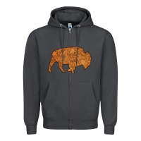 Smoke Western Vintage Bison Silhouette Zipper Hoodie - Bettercallsaul