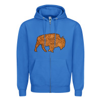 True Royal Western Vintage Bison Silhouette Zipper Hoodie - Bettercallsaul