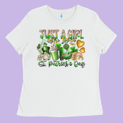 Just A Girl Who Loves Saint Patrick's Day Ladies Tee Designed By Racoondesign