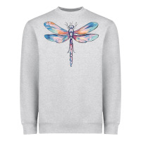 Heather Grey dragonfly Heavyweight Sweatshirt - MaliasSmallBusiness