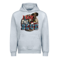 Heather Grey I back the blue Urban Hoodie - FaDigitalArtStudio