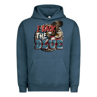 Pigment Midnight Navy I back the blue Urban Hoodie - FaDigitalArtStudio