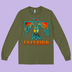 Thunderbird Freebird Long Sleeve Tee Designed By Jahusdesignshop