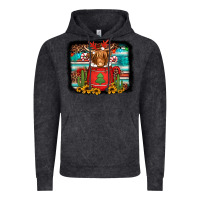 Vintage Black hot coco christmas highland cow with background Vintage Hoodie - Jasminsmagicworld
