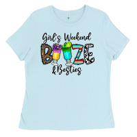 Baby Blue girl's weekend booze & besties Ladies Tee - CowhideDigitalArt