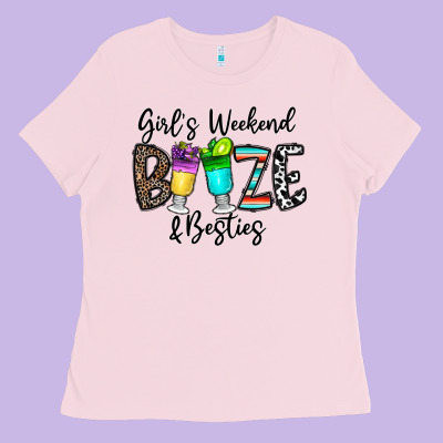 Girl's Weekend Booze & Besties Ladies Tee Designed By Cowhidedigitalart