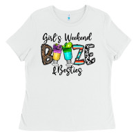 White girl's weekend booze & besties Ladies Tee - CowhideDigitalArt