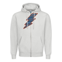 Dove Grey Western Orange Border Aztec Lightning Zipper Hoodie - Bettercallsaul