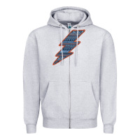 Heather Grey Western Orange Border Aztec Lightning Zipper Hoodie - Bettercallsaul