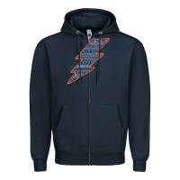 Navy Western Orange Border Aztec Lightning Zipper Hoodie - Bettercallsaul