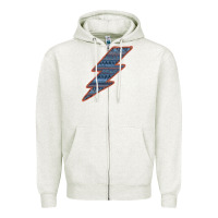 Oatmeal Heather Western Orange Border Aztec Lightning Zipper Hoodie - Bettercallsaul