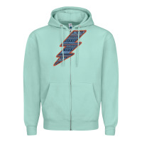 Seafoam Western Orange Border Aztec Lightning Zipper Hoodie - Bettercallsaul