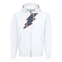 White Western Orange Border Aztec Lightning Zipper Hoodie - Bettercallsaul