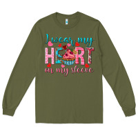 Army Green i wear my heart on my sleeve Long Sleeve Tee - NancyCooperArtShop