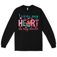 Black i wear my heart on my sleeve Long Sleeve Tee - NancyCooperArtShop