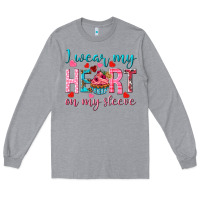 Heather Grey i wear my heart on my sleeve Long Sleeve Tee - NancyCooperArtShop