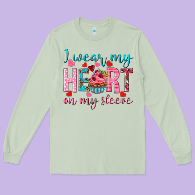I Wear My Heart On My Sleeve Long Sleeve Tee Designed By Nancycooperartshop