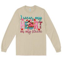 Mushroom i wear my heart on my sleeve Long Sleeve Tee - NancyCooperArtShop