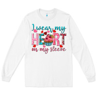 White i wear my heart on my sleeve Long Sleeve Tee - NancyCooperArtShop