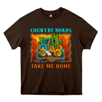 Chocolate Brown country roads take me home Heavy Core Tee - HRA Design Shop