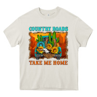 Cream country roads take me home Heavy Core Tee - HRA Design Shop