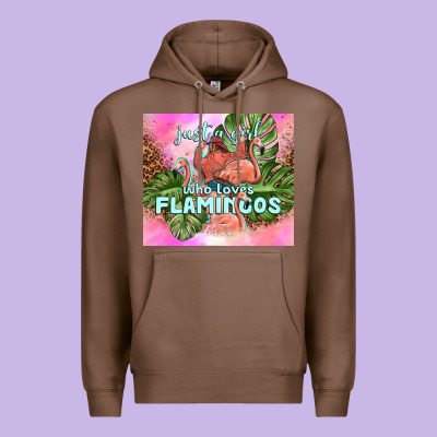 Just A Girl Who Loves Flamingo Premium Hoodie Designed By Tumblerdesignbyshophia