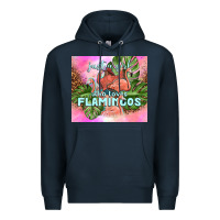 Navy just a girl who loves flamingo Premium Hoodie - TumblerDesignByShophia