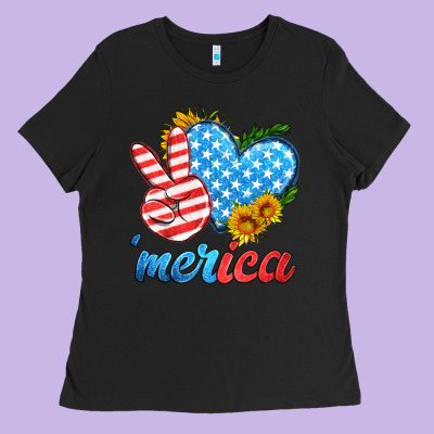 America With Heart Ladies Tee Designed By Hra Design Shop